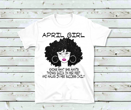 April Birthday Girl (Glitter Bling)