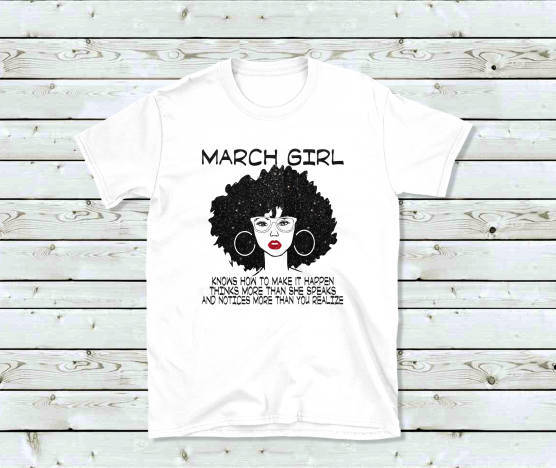 March Birthday Girl (Glitter Bling)