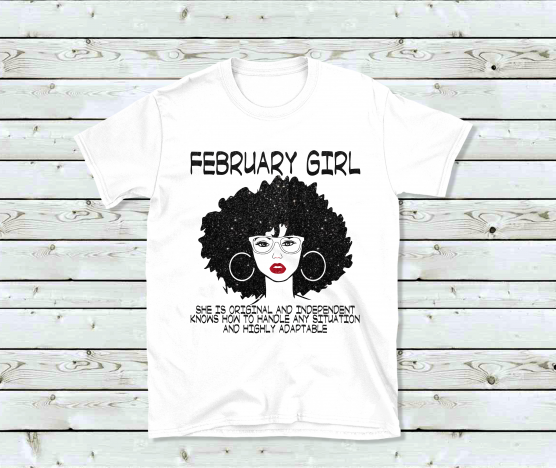 February Birthday Girl (Glitter Bling)