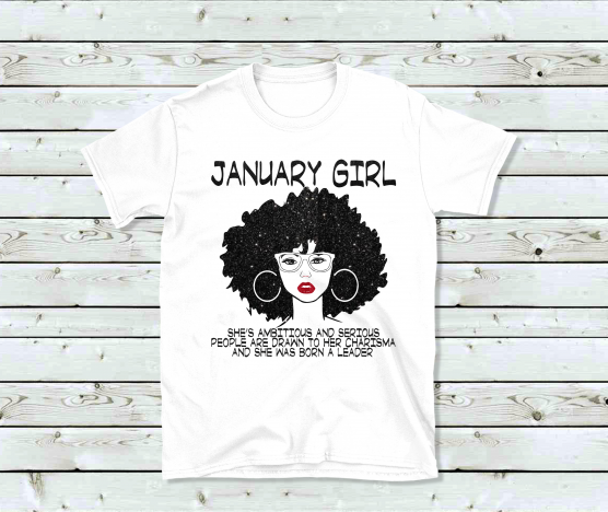 January Birthday Girl (Glitter Bling)